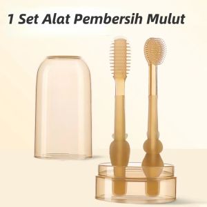 Sikat silikon bayi 3in1 Sikat Lidah Bayi sikat gigi bayi newborn pembersih mulut bayi