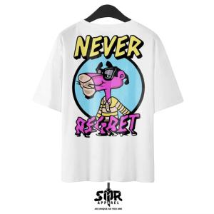 SMR APPAREL -Kaos oversize Never Regret Combed Basic Pria Wanita
