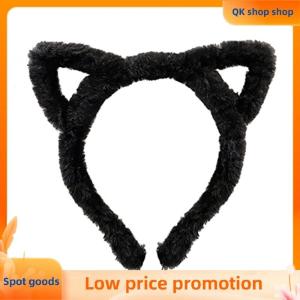 ✨QK shop✨ Cat Ear Headband Plush Winter Furry Rabbit Ear Hairband Cute Hair Bundle Furry Headband Sweet Wash Face Headband Girl Head Hoop Hair Accessories