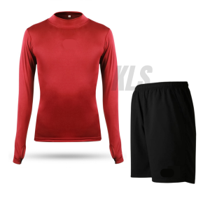 KLS 2in1 Setelan Pakaian Olahraga Pria Wanita Baselayer Manset Lengan Panjang Celana Pendek Sport