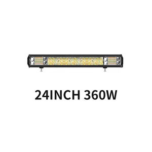 5นิ้ว-42นิ้ว288วัตต์ Tri แถว S Trobe แฟลช LED Light Bar 7D 5รุ่นสีคู่สีขาวสีเหลืองออฟโร้ด4x4รถแสง12โวลต์24โวลต์