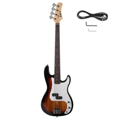 KAWES Gitar Bass Listrik ST dengan Badan Maple 4 Senar Ukuran Penuh Gaya PB Paket Pemula