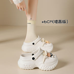 [Free Shipping] Cartoon EVA Thick-Soled Clogs For Women Summer Korean Style EVA Platform Sandals With A Closed-Toe Design Suitable For Outdoor Wear