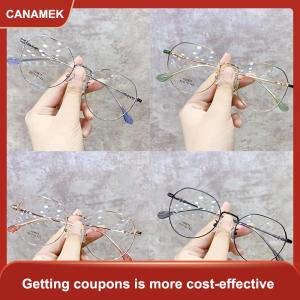 【CANAMEK】 Cổ điển thanh lịch kim loại Vòng khung chống ánh sáng màu xanh kính phụ nữ cổ điển Retro bảo vệ mắt thời trang Kính