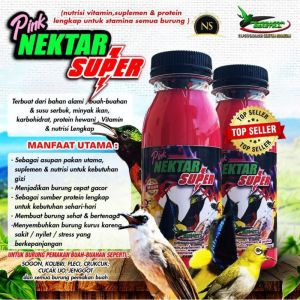 Pink Nektar Super 150 ml Pakan Burung Sogon Pleci Kolibri