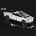 New 1:24 Teslas Cybertruck Pickup Alloy Car Model Diecasts & Toy Vehicles Sound Light Off-road Pull Back Car Collection Toys. 