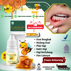 Propolis SM - Obat Sakit Gigi Herbal Tetes Gusi Bengkak Gigi Berlubang Radang Gusi Nyeri Gusi Gusi Berdarah Plak Gigi Membantu Meredakan Sakit Gigi Anak & Dewasa Ampuh untuk Membantu Meredakan dengan Efektivitas yang Tidak Sama pada Semua Orang