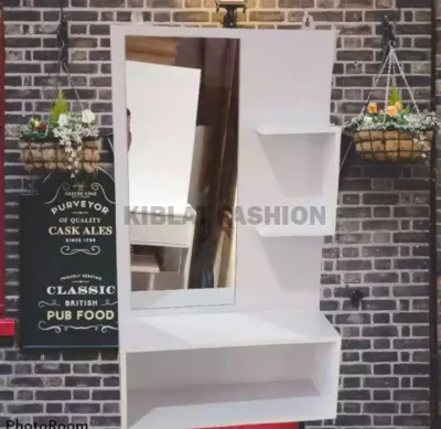 Meja Rias Gantung Kaca Besar / Rak Kosmetik dengan Cermin Minimalis