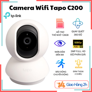 Camera Wifi TP-Link Tapo C200 Ngoài Trời Full HD 1080P Xoay 360 Độ Giám Sát An Ninh Đàm Thoại 2 Chiều Tầm Nhìn Ban Đêm - Bảo Hành 12 Tháng
