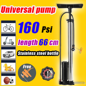 High Pressure Bike Air Pump Air Inflator Pump With Guage Air Pump Stainless steel Pump With Guage