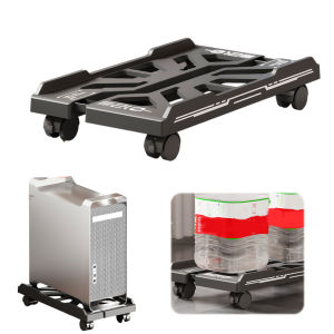 Adjustable Mobile CPU Holder Under Desk for Gamers and Students Durable Steel Black Color