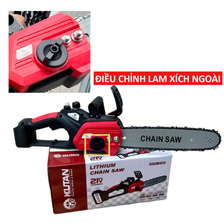 Máy cưa xích Pin KUTAN không chổi than lam xích 12inch điều chỉnh lam ...