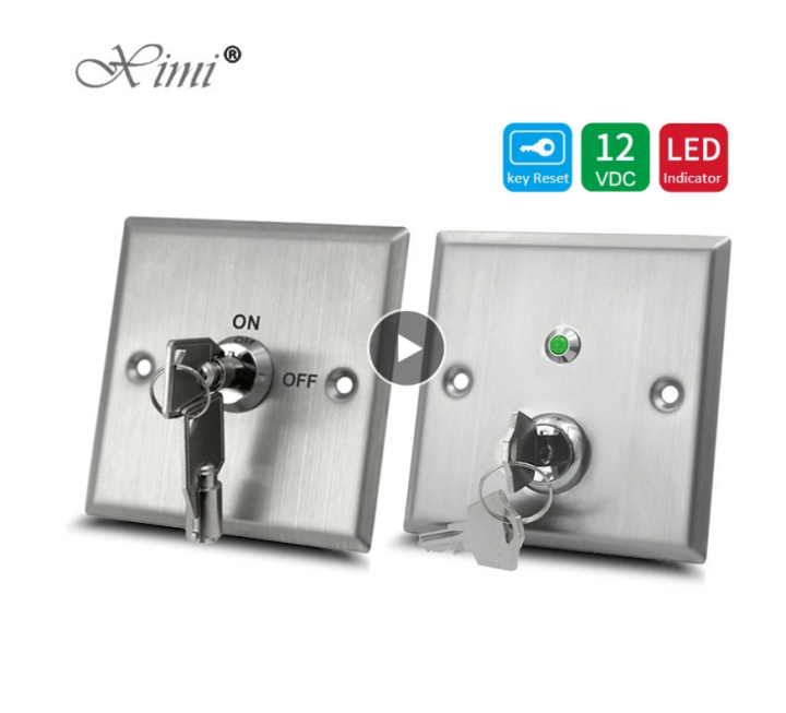 Stainless Steel ON OFF Exit Button Push Switch with keys Release For ...