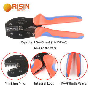 Risin Solar System Crimping Tool MC4 Connector 2.5mm 4mm 6mm Solar Cable Crimper PV hand tool