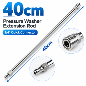 WAPKTY 1Pcs Thép không gỉ Ống nối dài máy rửa áp lực 40cm Đầu nối nhanh 1/4 inch. Thanh nối dài máy rửa áp lực Bền bỉ Kết nối nhanh  phun áp lực cao Dùng cho việc vệ sinh nhà cửa vườn tược và xe hơi.