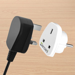 LENCENT 2X Singapore 3 Pins to Europe 2 Pins Adapter Plug Uk/Malaysia/Hk Sockets to France/German/Italy/Spain Travel Adapter (White) Charger Converter Mobile Accessories