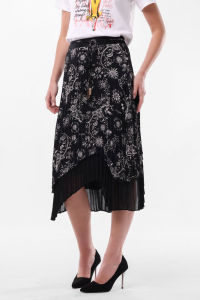 MINIMAL/Emily In Paris - Alodie - Rok Lipit Motif Bunga - Black