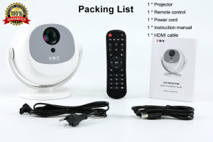 XGODY Gimbal A2 Native 1080P Smart Portable Projector 300 ANSI Lumen 4K Decoding 360° Rotation Electric Focus Dual Speakers Home Theater