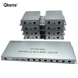 200m KVM IP HDMI Extender 1x8 Splitter with Loop-out Via RJ45 Cat5e CAT6 Cable Video Transmitter and Receiver 1 in 8 Out 1 To 8