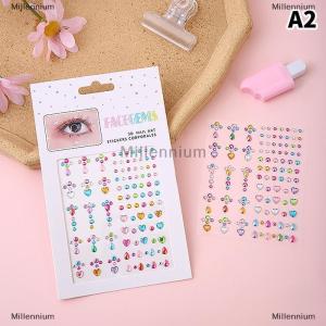 [COD] Millennium Tattoo Sticker Glitter Eyeliner Eyebrow Makeup Face Eyes Temporary Tattoo Rock Rhinestone 3D Eyeliner Stickers