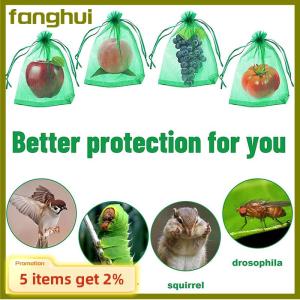 fanghui 20Pcs Mesh Fruit Bag Strawberry Grapes Fruit Grow Bags Breathable Netting Mesh Vegetable Plant Protection Bags For Garden Tools