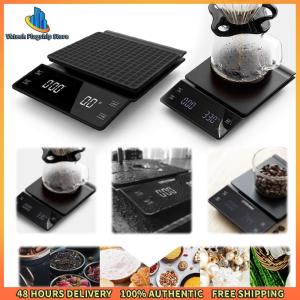 Vktech Stylish Digital Coffee Scale with Timer 3kg Capacity Accurate 0.1g for Home Barista and Baking in Black