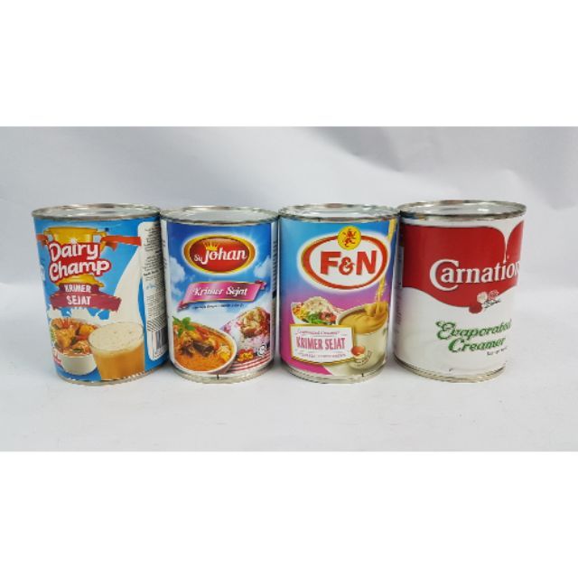 Susu Cair Dairy Champ/Johan/F&N/Carnation (Evaporated Milk) 390g/tin ...