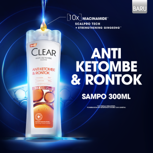 CLEAR Anti Ketombe & Rambut Rontok Sampo Anti Ketombe ScalpPro Technology Niacinamide 300ml – CLEAR Shampoo
