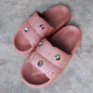 SandSo - Q66 Acc Diamond Sandals Wanita Karet Polos Plain Sandal Perempuan Dewasa Slip On Slide Flip Flop Sendal Flipper Slipper Flat Teplek Slop Selop Lentur Empuk Sendal Rumah Kamar Mandi Pantai Kantor Kerja Anti Air Licin Fungsional Travel