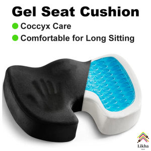 Memory Foam Gel Seat Cushion Breathable Butt Pad Relieves Prolonged Sitting Universal for Office Car