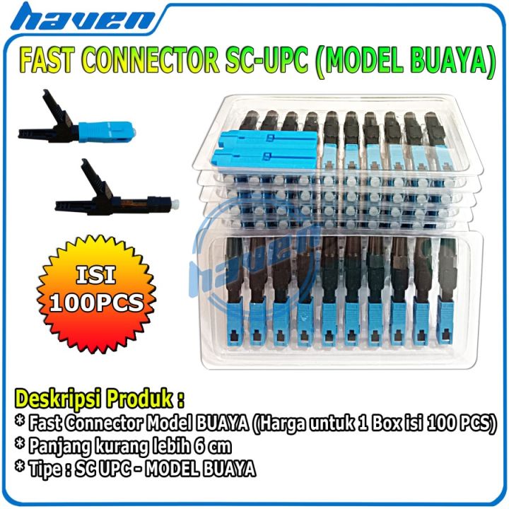 Fast Connector SC UPC Fiber Optic SC/UPC FTTH 100 Pcs - MODEL BUAYA