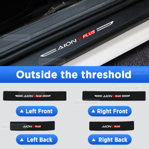 For GAC AION V PLUS EV 2022-2024 Auto Door Sill Pedal Carbon Fibre Texture Accessories Leather Styling Car Sticker TrimF