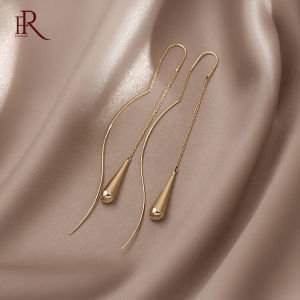 Frascati Elegant Simple Geometry Metal Pendant Long Ear Line Korean Fashion Jewelry Party Girls Unusual Earrings For Woman