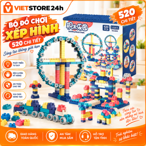 Bộ Đồ Chơi Lắp Ghép 520 Chi Tiết Cho Bé Thỏa Sức Sáng Tạo