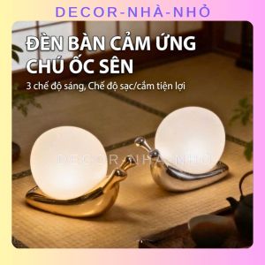 D225 Đèn Bàn Chú Ốc Sên Sáng Tạo - Đèn Ngủ Cảm Ứng 3 Chế Độ Ánh Sáng Tùy Chỉnh Độ Sáng Tích Điện Độc Đáo