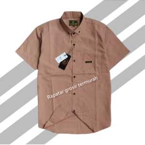 Kemeja pria lengan pendek polos terbaru keren kekinian baju distro laki laki dewasa size M L XL