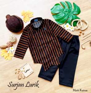 Pakaian Adat Anak Model Surjan Lurik | Pakaian Set | Pakaian Adat Jawa