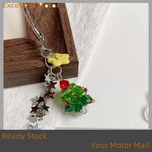 Excellent Ready Stock Y2K Trendy Christmas Tree Keychain Cute Star Tassel Keyring Pendant Ins Style Aesthetic Girly Phone Lanyard Bag Charms Xmas Gift