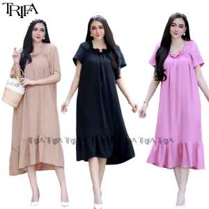 Paket Hemat 90RB Dapat 3 Daster Fuji Polos Kekinian Cotton Premium Tebal Daster Gamis Dress Cotton Tebal Jumbo Adem Terbaru