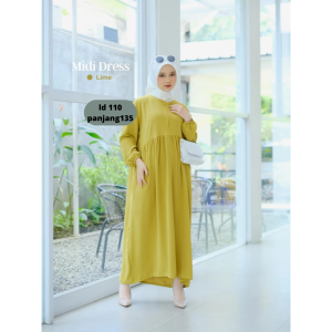 Midi Dress Polos Kringkle Airflow Reseting Depan