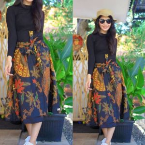 Rok Batik Payung Jumbo Panjang Lebar Dewasa Bawahan Batik Cap Premium Sogan Modern Klasik