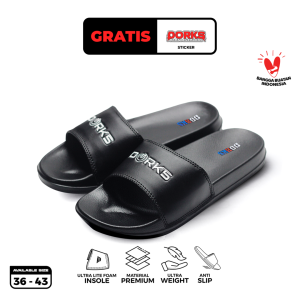 Dorks Orks Black White - Sandal Slop Casual Pria Wanita Sendal Selop Slipper Anti Licin Original Dorks