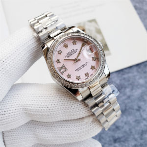 Special Offer Date Just Style Automatic Watch for Woman 31mm Pink Sapphire Glass Diamond Dial Luxury Watches