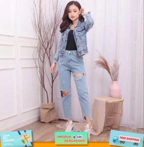 Godwin Collection - Jaket Jeans Cindi Acid Jaket Jeans Wanita Terbaru Luaran Wanita Kekinian Jaket Jeans Wanita Hits