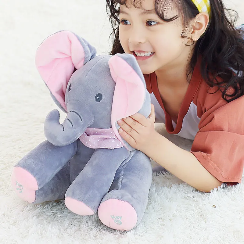 Talking elephant plush on sale toy with music