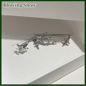 Blowing 1 cặp thời trang bạc màu sao Clip Ear Cuff Earrings đối với phụ nữ Zircon không hợp thời trang ear Clip Gothic không thường xuyên EARCUFF Bông tai đồ trang sức