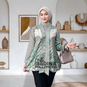 Baju Atasan Batik Wanita Model Kebaya Lengan Panjang Size M L XL XXL