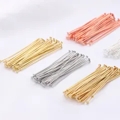 200pcs/Bag Head Eye Pins 16/20/24/30/35/40/45/50mm Eye Pins Needles Beads  Supplies DIY Jewelry Making Accessories Findings