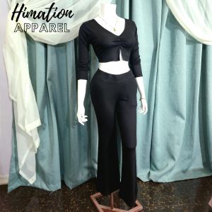 Solid Knitted Flare Pants Coordinates EUPHORIA COLLECTION ( CASSIE )