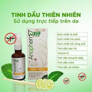Xịt chống Muỗi Anophen 50ml tinh dầu thiên nhiên an toàn cho bé sơ sinh & mẹ bầu dịu nhẹ hiệu quả